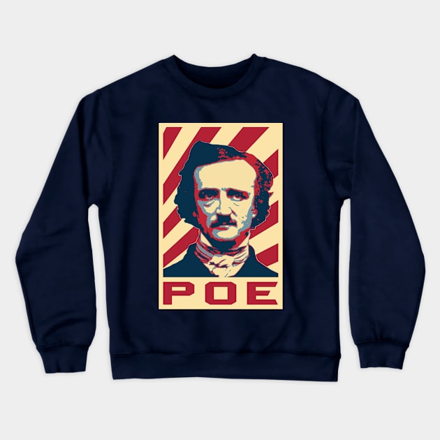 Edgar Allan Poe Retro Propaganda Crewneck Sweatshirt by Nerd_art